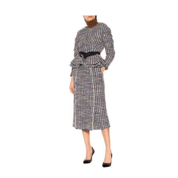 Brock Collection Panicucci Plaid Peplum Tweed Jacket - Picture 2 of 9